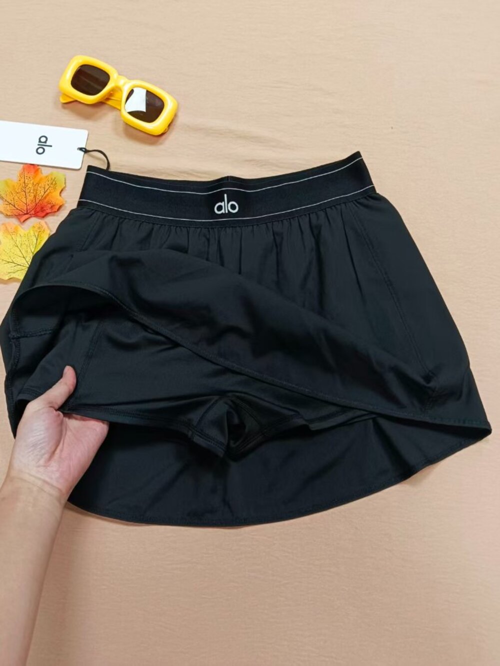 💗Alo Yoga Match Point Tennis Mini Skirt🧚‍Black Tenniscore Trendy & Chic NWT - Picture 5 of 8